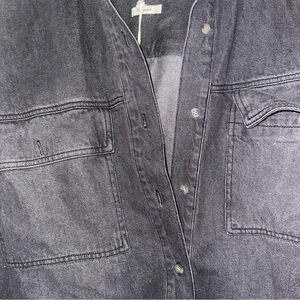 Universal Thread Gray Button Down Oversized Denim Shirt Jacket XXL Gray